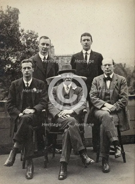 Sir Edward Albert Sharpey-Shafer and four others, 1913. Creator: Unknown.