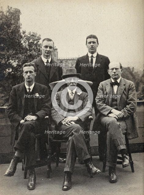 Sir Edward Albert Sharpey-Shafer and four others, 1913. Creator: Unknown.