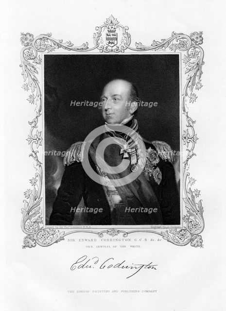 Sir Edward Codrington, British admiral, 19th century.Artist: J Cochran