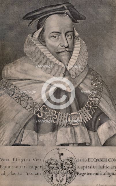 Sir Edward Coke, English lawyer, writer and politician, c1666 (1894). Artist: David Loggan.