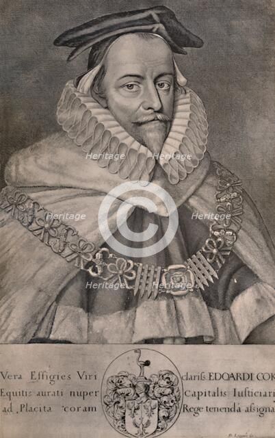 Sir Edward Coke, English lawyer, writer and politician, c1666 (1894). Artist: David Loggan.