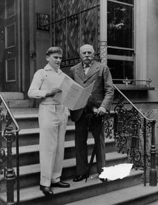Sir Edward Elgar (1857-1934) with Yehudi Menuhin (1916-1999). Creator: Unknown