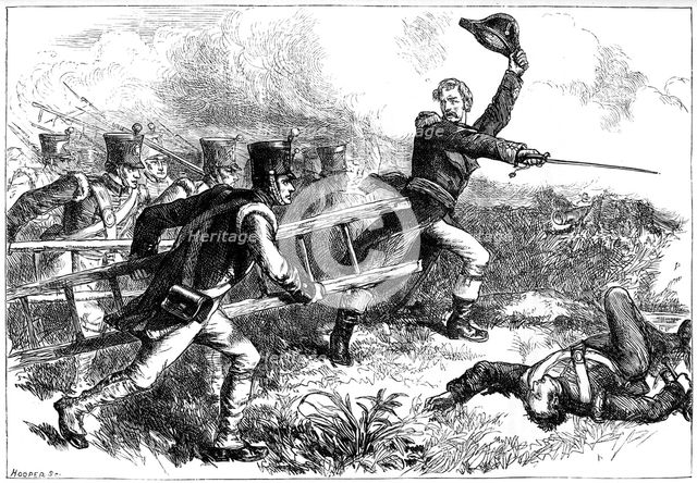 Sir Edward Pakenham leading the attack on New Orleans, 1815 (c1880).Artist: Hooper