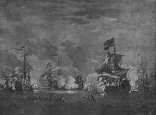 Sir Edward Spragge and Cornelius Tromp late 17th century. Artist: Willem van de Velde the Younger