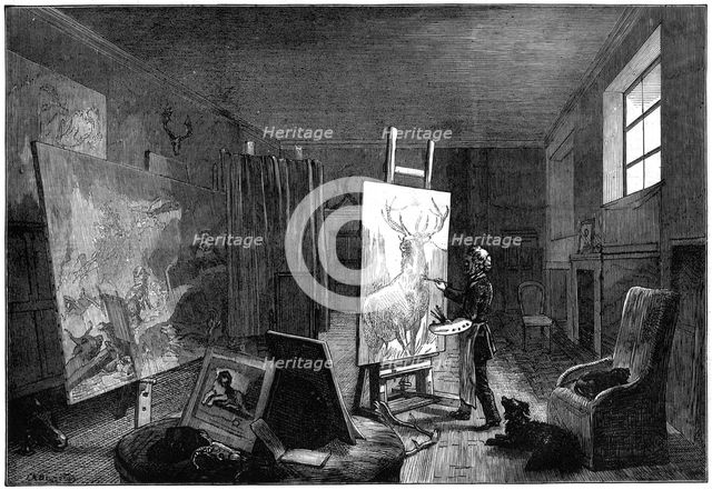Sir Edwin Landseer's (1802-1973) studio, Brighton, East Sussex, 1874. Artist: Unknown