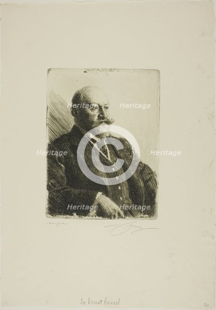 Sir Ernest Cassel, 1909. Creator: Anders Leonard Zorn.