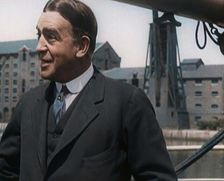 Sir Ernest Shackleton Standing on a Boat, 1921. Creator: British Pathe Ltd