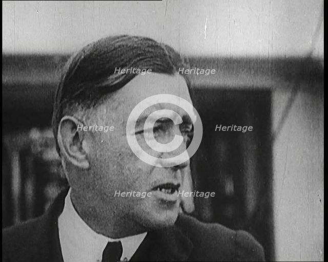 Sir Ernest Shackleton Talking Before an Exploration, 1922. Creator: British Pathe Ltd.