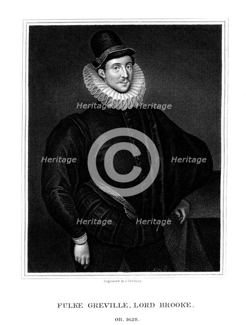 Sir Fulke Greville, 1st Baron Brooke, poet, dramatist, and statesman, (1825).Artist: J Jenkins