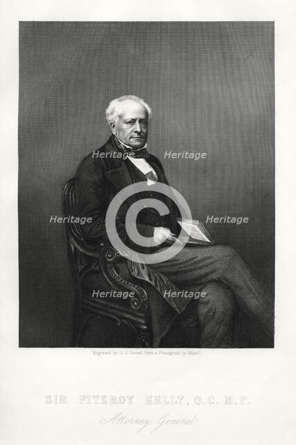Sir Fitzroy Kelly, English judge, c1880. Artist: DJ Pound