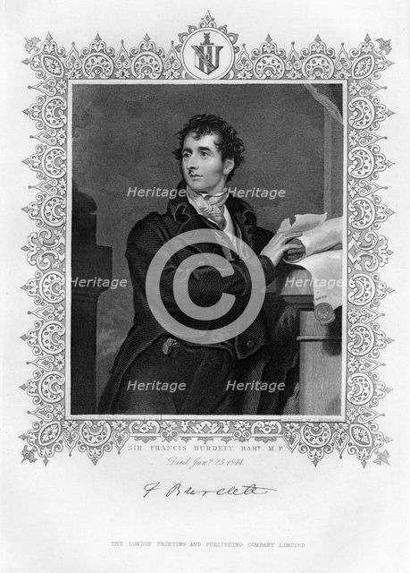 Sir Francis Burdett (1770-1844), English reformist politician, 19th century.Artist: James Morrison
