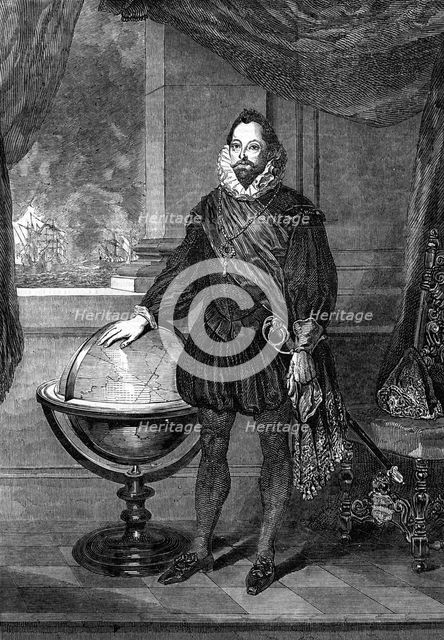 Sir Francis Drake, 16th-century navigator, sailor and pirate, (1851). Artist: Unknown