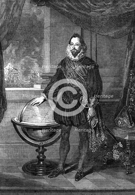 Sir Francis Drake, 16th-century navigator, sailor and pirate, (1851). Artist: Unknown
