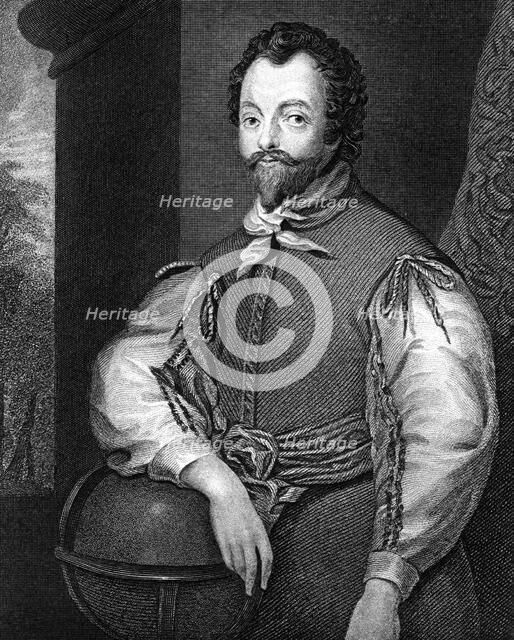 Sir Francis Drake, 16th century English navigator and privateer.Artist: J Cochran