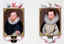 Sir Francis Drake and Sir Martin Frobisher, 16th century English navigators, (1825). Creator: Sarah, Countess of Essex