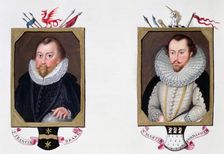 Sir Francis Drake and Sir Martin Frobisher, 16th century English navigators, (1825). Artist: Sarah, Countess of Essex