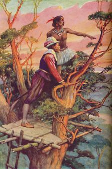 Sir Francis Drake - The First Englishman To See The Pacific c1925. Artist: Arthur Percy Dixon