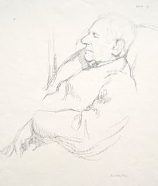 Sir Francis Seymour Haden Asleep, 1897. Creator: William Rothenstein (British, 1872-1945)