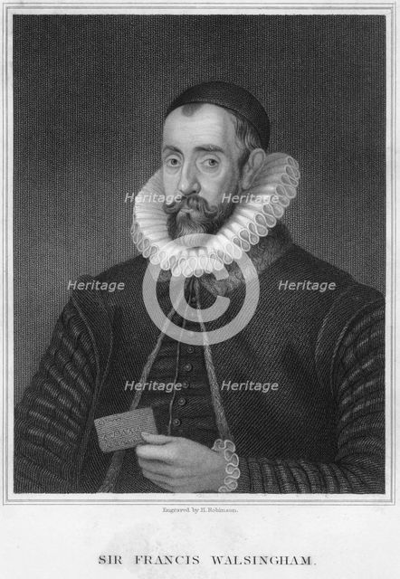 Sir Francis Walsingham, Secretary of State to Elizabeth I, late 16th century. Artist: H Robinson