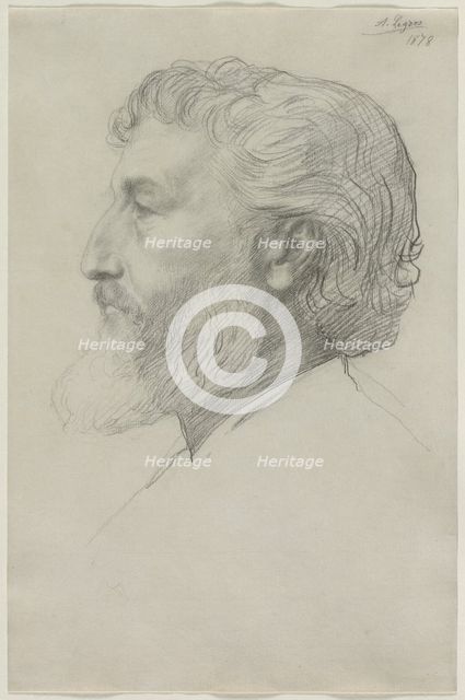 Sir Frederick Leighton, 1878. Creator: Alphonse Legros (French, 1837-1911).