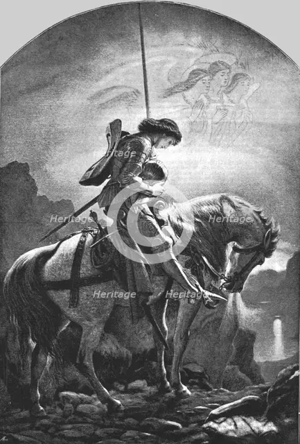 ''Sir Galahad and the Vision of the Holy Grael", after Sir Noel Paton, RSA', 1891. Creator: Unknown.