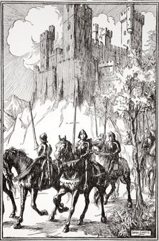 Sir Galahad at the Abbey 1905. Creator: Dora Curtis