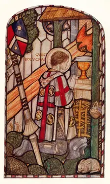 Sir Galahad. Design for a window at Kelvin-Side, Glasgow c1914. Creator: Harry Payne