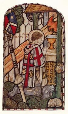 Sir Galahad. Design for a window at Kelvin-Side, Glasgow c1914. Creator: Harry Payne