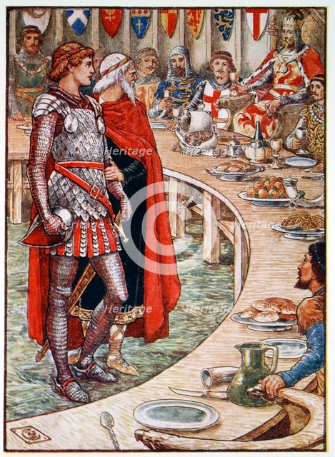 'Sir Galahad is brought to the Court of King Arthur', 1911.  Creator: Unknown.