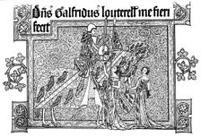 Sir Geoffrey Luttrell, his wife, and daughter-in-law, 1340, (1892)