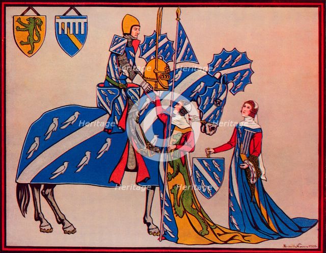 'Sir Geoffrey Luttrell, His Wife and Daughter-In-Law', c1340', (1926). Artist: Herbert Norris.
