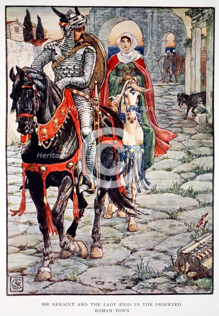 'Sir Geraint and the Lady Enid in the Deserted Roman Town', 1911.  Creator: Unknown.
