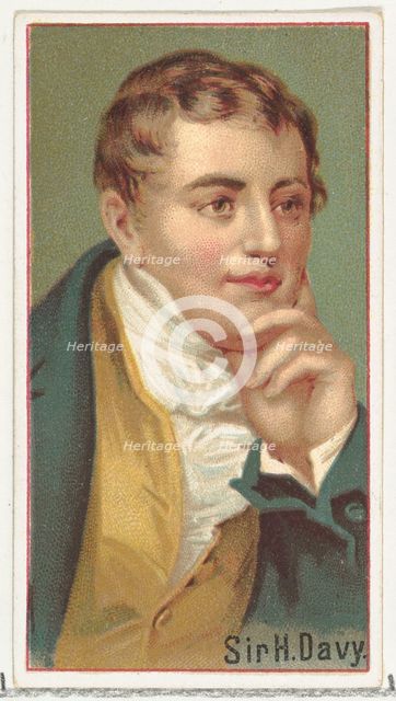 Sir H. Davy, printer's sample for the World's Inventors souvenir album (A25) for Allen & G..., 1888. Creator: Allen & Ginter.
