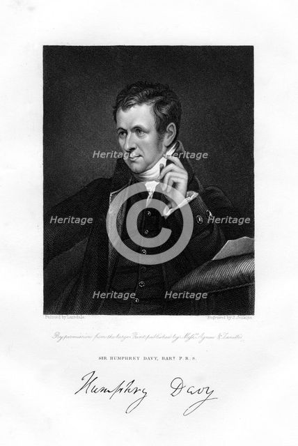 Sir Humphry Davy, 1st Baronet, Cornish chemist and physicist, 19th century.Artist: J Jenkins