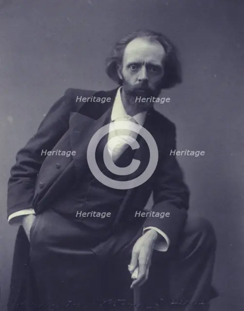 Sir Hall Caine, three-quarter length portrait, facing front, c1895. Creator: Clayton Stone Harris.