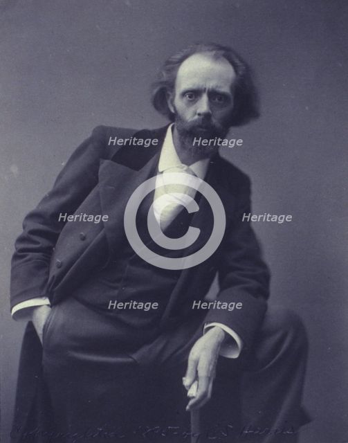 Sir Hall Caine, three-quarter length portrait, facing front, c1895. Creator: Clayton Stone Harris.