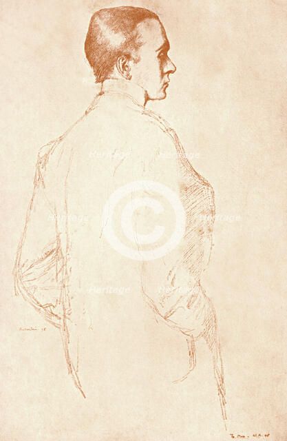 Sir Henry Maximilian Beerbohm, English parodist and caricaturist, 1911.Artist: William Rothenstein