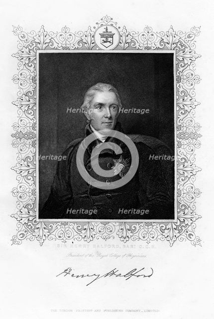 Sir Henry Halford, British physician, 19th century.Artist: J Cochran