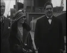 Sir Henry Segrave AKA Major Segrave And His Wife Lady Doris Segrave On a Ship With a Male..., 1927. Creator: British Pathe Ltd