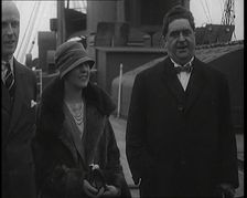 Sir Henry Segrave AKA Major Segrave And His Wife Lady Doris Segrave On a Ship With a Male..., 1927. Creator: British Pathe Ltd
