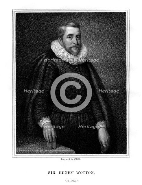 Sir Henry Wotton, English author and diplomat, (1824).Artist: W Holl