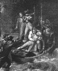 'Sir Horatio Nelson wounded at Santa Cruz, Teneriffe, July 24, 1797, after R. Westall,R.A. 1891. Creator: Richard Westall