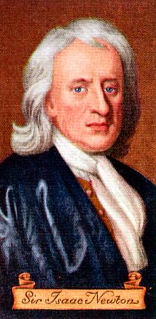Sir Isaac Newton, taken from a series of cigarette cards, 1935