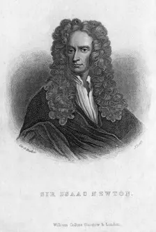 Sir Isaac Newton, English mathematician, astronomer and physicist, (19th century).Artist: J Scott