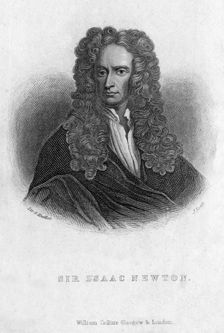 Sir Isaac Newton, English mathematician, astronomer and physicist, (19th century).Artist: J Scott