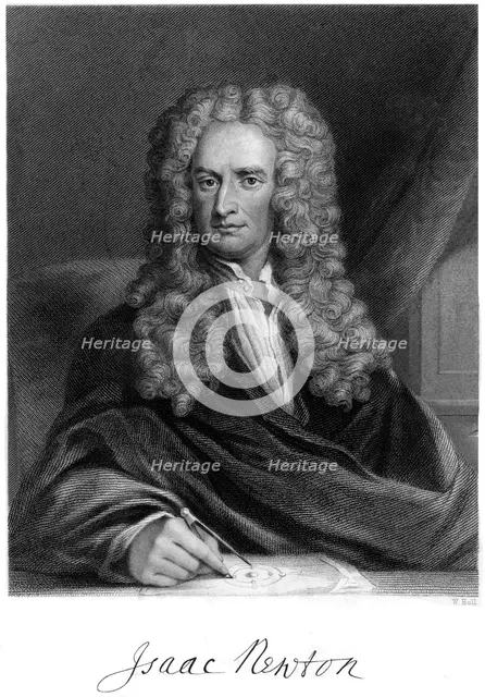 Sir Isaac Newton, English mathematician, astronomer and physicist, (19th century).Artist: W Holl