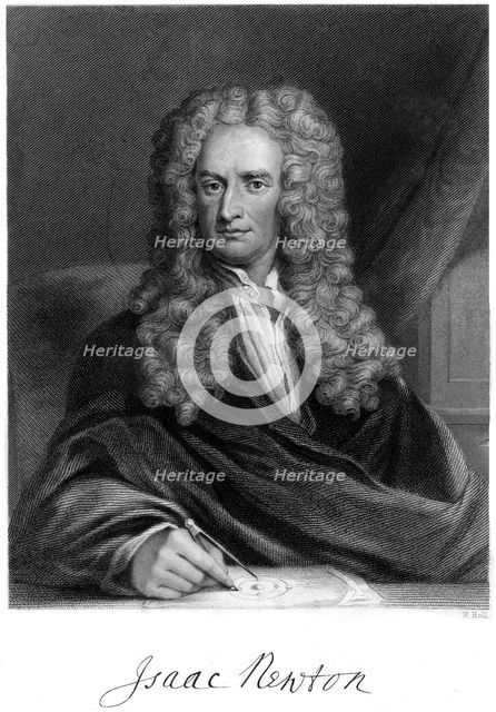 Sir Isaac Newton, English mathematician, astronomer and physicist, (19th century).Artist: W Holl