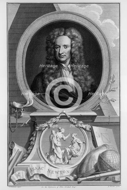 Sir Isaac Newton, English scientist and mathematician, c1700. Creator: Jacobus Houbraken.