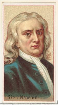 Sir Isaac Newton, printer's sample for the World's Inventors souvenir album (A25) for Alle..., 1888. Creator: Allen & Ginter