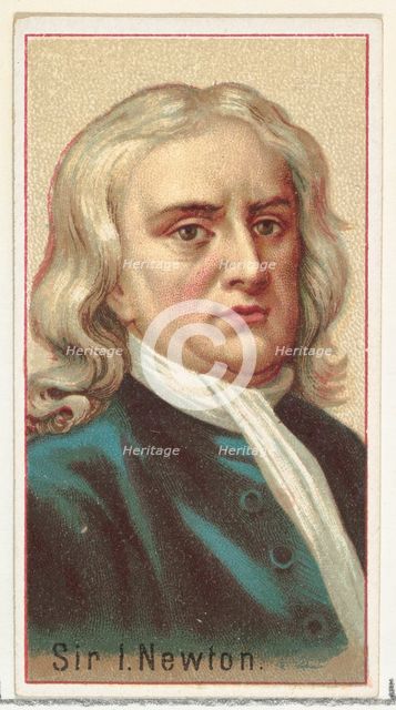 Sir Isaac Newton, printer's sample for the World's Inventors souvenir album (A25) for Alle..., 1888. Creator: Allen & Ginter.